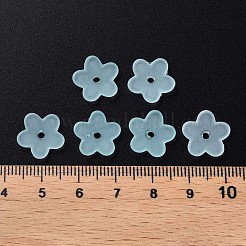 透明なアクリルビーズ  艶消し  花  シアン  12.5x13x2.5mm  穴：1.8mm  約2439個/500g&nbsp;MACR-S373-118-D07