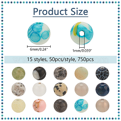 750Pcs 15 Styles Mixed  Gemstone Baeds&nbsp;G-NB0005-42A