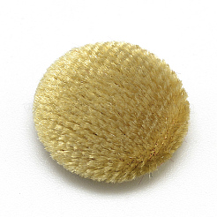 ベルベット生地カバーカボション  アルミ底  半円/ドーム  ゴールド  26~26.5x6.5mm&nbsp;WOVE-S084-12F