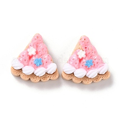 樹脂デコデンカボション  模造食品  ケーキ  パールピンク  24x23x9.5mm&nbsp;X-CRES-P020-03F-01