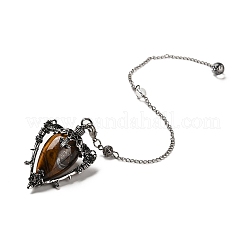 Natural Tiger Eye Triangle Dowsing Pendulum Pendants&nbsp;G-G022-01AS-04