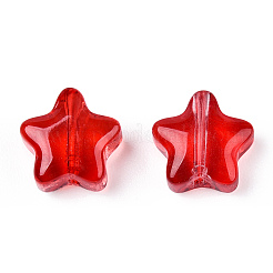 透明ガラスビーズ  混合スタイル  スター  ミックスカラー  8~8.5x8~8.5x3.5~4mm  穴：1mm&nbsp;X-GLAA-F112-02B-1