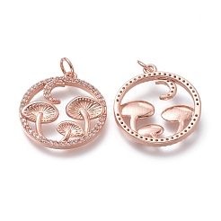 Autumn Theme Brass Micro Pave Clear Cubic Zirconia Pendants&nbsp;ZIRC-H104-01-RG