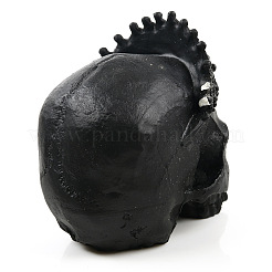 ハロウィン樹脂スカルフィギュア  ホームデスクトップ装飾用  ブラック  100x160x170mm&nbsp;PW-WG47008-01
