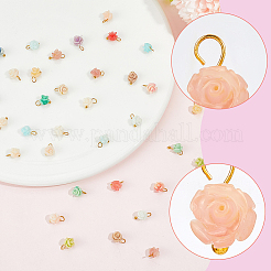 60Pcs Dyed Synthetic Coral Flower Charms&nbsp;PALLOY-BM00009