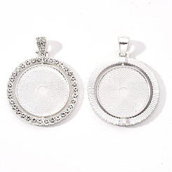 Alloy Pendant Cabochon Settings&nbsp;X-PALLOY-S107-005S-RS