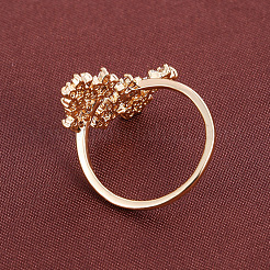 Brass Micro Pave Cubic Zirconia Cuff Open Rings for Women&nbsp;WGA1A5C-01