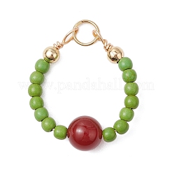 5Pcs 5 Colors Natural Carnelian(Dyd & Heated) and Dyed Synthetic Turquoise Pendants&nbsp;PALLOY-JF03191