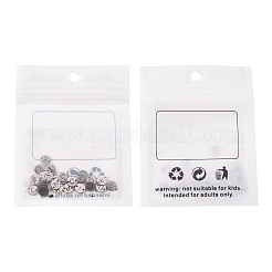 変色しにくい201ステンレススチールリンク  レーザー切断  フラットラウンド  a～zの文字  6x6x1mm  穴：0.8mm  約26個/セット&nbsp;STAS-R112-04