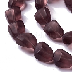 Transparent Frosted Glass Beads Strands&nbsp;FGLA-S001-M02
