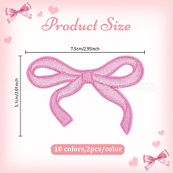 Bowknot Polyester Embroider Thread Iron on/Sew On Patches&nbsp;PATC-WH0012-99