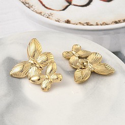 304 Stainless Steel Butterfly Stud Earrings&nbsp;EJEW-K268-65G