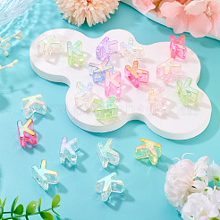 20Pcs UV Plating Transparent Acrylic European Beads&nbsp;OACR-TADJ0001-19K