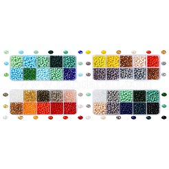 1300 個 10 スタイルガラスビーズ  多面カット  ロンデル  ミックスカラー  4x3mm  穴：0.4~0.9mm  130個/スタイル&nbsp;GLAA-YW0003-46