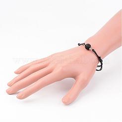 Adjustable Natural Lava Rock and Waxed Cotton Cord Bracelets&nbsp;BJEW-JB02333-01