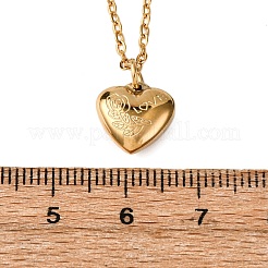 304 Stainless Steel Rose Love Heart Pendant Cable Chain Necklaces for Women&nbsp;NJEW-K255-36G