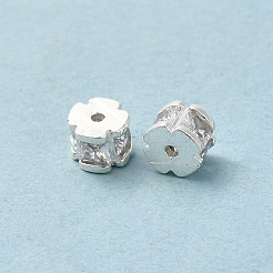 Rack Plating Brass Cubic Zirconia Beads&nbsp;KK-K273-14S
