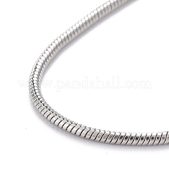変色しにくい304ステンレススチール製ラウンドスネークチェーンブレスレット  ステンレス鋼色  7-5/8インチ（19.5cm）  1.8mm&nbsp;BJEW-F412-01P