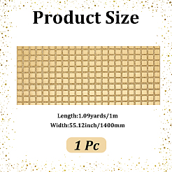 ポリエステルと正方形のパイエット生地  DIY工芸品  ゴールド  1400x0.5mm&nbsp;AJEW-WH20070-286B