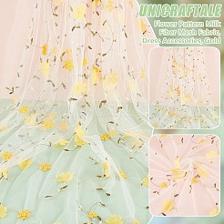 花柄ミルクファイバーメッシュ生地1枚  ドレスアクセサリー  ゴールド  1300~1600mm  2ヤード/個&nbsp;DIY-UN0006-50A