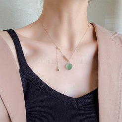 天然グリーンアベンチュリンチャーム24個  プラチナ真鍮ペグベイル付き  ハート  13.5~14.5x10.5x5mm  穴：1.8mm&nbsp;G-BC0001-21B