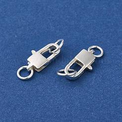 スターリングシルバー製カニカン、丸カン付き 925 個  スタンプ925個付きの正方形  銀  13x6.5x2.8mm&nbsp;STER-D006-24S