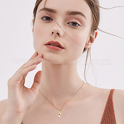 Brass Micro Pave Cubic Zirconia Pendants&nbsp;KK-FH0001-73G