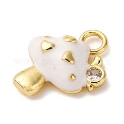 Brass Micro Pave Clear Cubic Zirconia Enamel Pendants&nbsp;KK-I276-26G-02