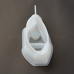 DIY 考える人フィギュアキャンドルシリコン像型  抽象芸術の思考、人物の肖像画、香り付きキャンドル作り  ホワイトスモーク  13.7x7.2x4.9cm&nbsp;SIMO-B003-01C