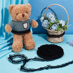 Polyester Elastic Pleated Lace Ribbon&nbsp;OCOR-WH0036-70A