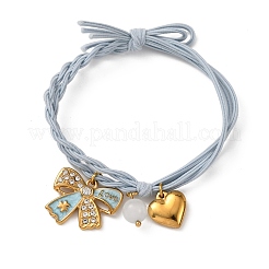 304 Stainless Steel Enamel & Resin Charms Bracelets&nbsp;BJEW-B170-01G-04