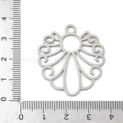 ステンレスペンダント201個  レーザー切断  花のチャーム  変色防止  ステンレス鋼色  35x31x1mm  穴：3mm&nbsp;STAS-S174-39P