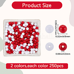 500Pcs 2 Colors Opaque Acrylic Beads&nbsp;MACR-SP0002-31