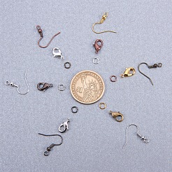 真鍮製オープンタイプ丸カン  真鍮製のカニカンと真鍮のピアスフック  ミックスカラー  5x0.8mm  内径：3.4mm  穴：3mm  12x7x3mm  穴：1mm  9mm  穴：1.5mm  ピン：0.7mm&nbsp;KK-PH0034-20