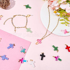 28Pcs 14 Styles Glass Pendants&nbsp;GLAA-BM0001-05
