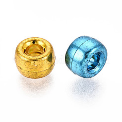 プラスチックビーズを電気メッキ  バレル  ミックスカラー  9x6mm  穴：3.7mm  約1900個/500g&nbsp;KY-C013-01A-1