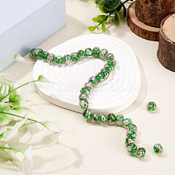 1 Strand Handmade Lampwork Inner Flower Rondelle Beads Strands&nbsp;LAMP-TA0002-72G