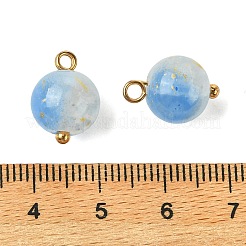 合金ガラスペンダント  ラウンドチャーム  ゴールドカラー  ツートン  コーンフラワーブルー  14.5x10mm  穴：2.5mm&nbsp;GLAA-P080-04G-12