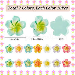 70Pcs 7 Colors Opaque Resin Decoden Cabochons&nbsp;RESI-SC0005-83B