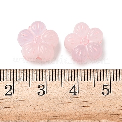 半透明の樹脂ビーズ  花  エナメル  ピンク  12x12.5x8mm  穴：2mm&nbsp;RESI-D312-08