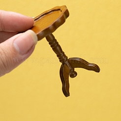 木製の丸いパイ生地のテーブルミニチュア装飾品  マイクロランドスケープドールハウスアクセサリー  小道具の装飾のふりをする  シエナ  45x56mm&nbsp;PW-WGCE583-01