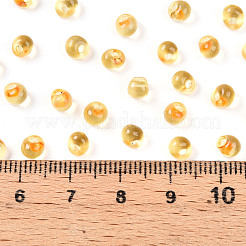 ベーキングペイントガラスフリンジシードビーズ3/0個  ティアドロップ  オレンジ  5x4~4.5x3.5~4mm  穴：1mm  約4500個/ポンド&nbsp;SEED-A034-04B