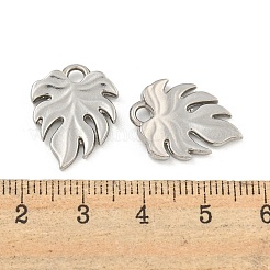 変色しない304ステンレススチールペンダント  リーフチャーム  ステンレス鋼色  19.5x15x2.5mm  穴：2.5mm&nbsp;STAS-I307-547P