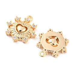 Brass Micro Pave Cubic Zirconia Charms&nbsp;X-KK-E090-32G