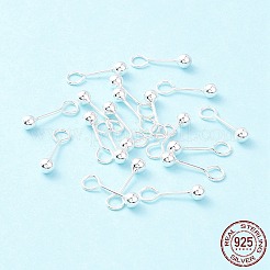 スターリングシルバーのねじ付きボールアイピン925個  ボールヘッド付きスクリューアイピン  銀  17x4mm  穴：3.4mm  ピン：0.7mm&nbsp;STER-P047-04C-S
