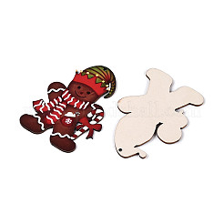 12Pcs Christmas UV Single Face Printed Wood Pendant Decorations&nbsp;WOOD-N020-23