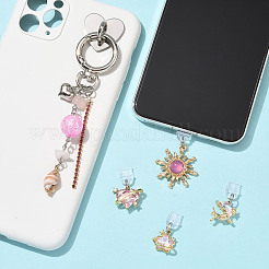 5Pcs Iron Cell Phone Holder Stand & PVC Mobile Dustproof Plugs&nbsp;HJEW-SW00460