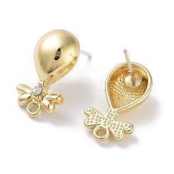Alloy Glass Stud Earring Finding&nbsp;FIND-U006-07G