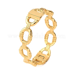 304ステンレススチールバングル  女性用ヒンジ付きバングル  イオンプレーティング（ip）  18KGP本金メッキ  5/8インチ（1.5cm）  内径：1-7/8x2-3/8インチ（4.8x6cm）&nbsp;BJEW-G749-16G
