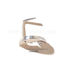 304ステンレススチールL字型鼻リング  ステンレス鋼色  ムーン  11x8mm&nbsp;FS-WGDE6EA-02